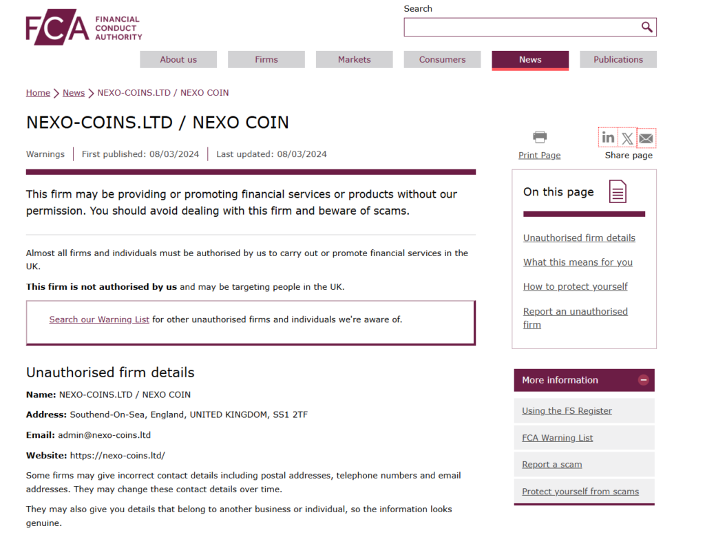 nexo-coins-fca-warning